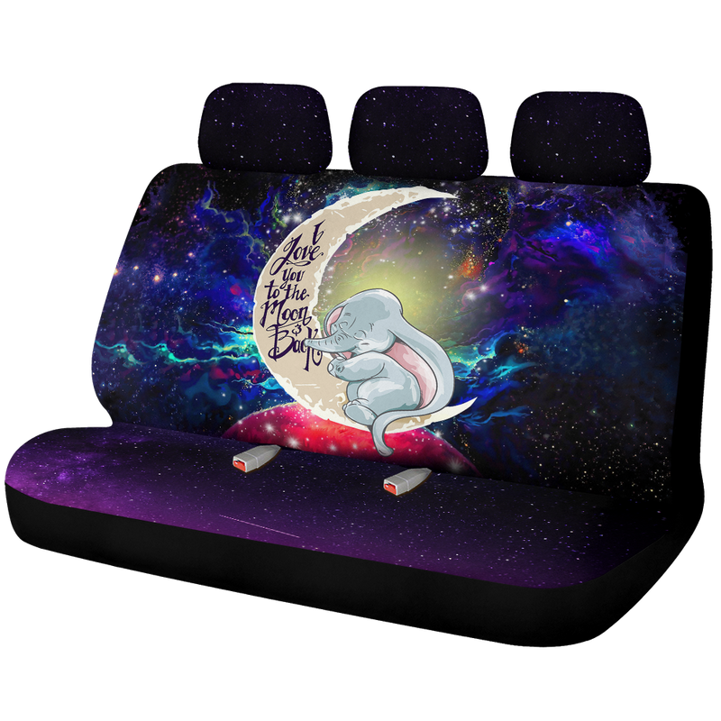 Dumbo Elephant Love You To The Moon Galaxy Premium Custom Car Back Seat Covers Decor Protectors Nearkii