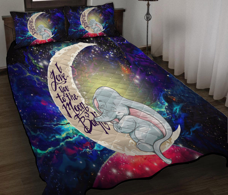 Dumbo Elephant Love You To The Moon Galaxy Quilt Bed Sets Nearkii