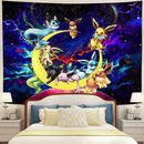Eevee Evolution Pokemon Love You To The Moon Galaxy Tapestry Room Decor Nearkii