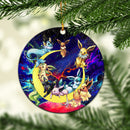 Eevee Evolution Pokemon Family Love You To The Moon Galaxy Mica Circle Ornament Perfect Gift For Holiday Nearkii