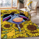 Eeyore Winnie The Pooh Sunflower Zipper Rug Carpet Rug Home Room Decor Nearkii