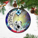 Elephant Love You To The Moon Galaxy Mica Circle Ornament Perfect Gift For Holiday Nearkii