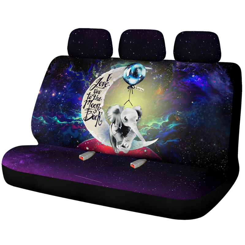 Elephant Love You To The Moon Galaxy Premium Custom Car Back Seat Covers Decor Protectors Nearkii