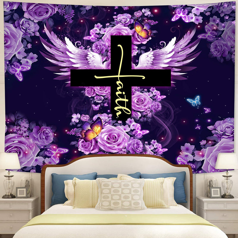 Faith Cross Tapestry Room Decor Nearkii