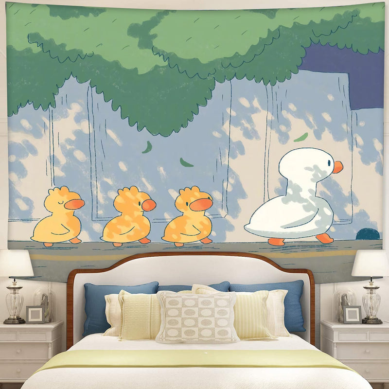 Family Duck Tapestry Room Decor Nearkii