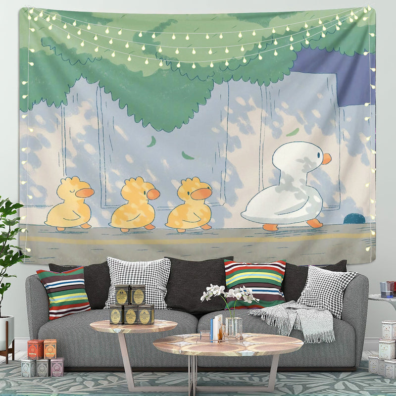 Family Duck Tapestry Room Decor Nearkii