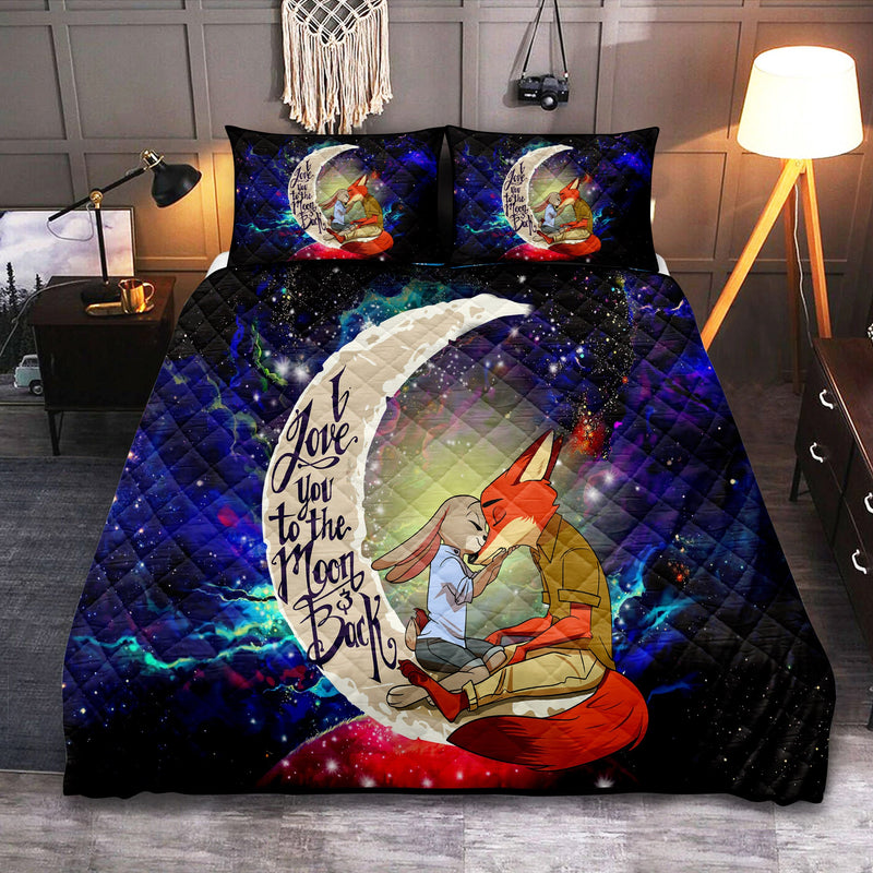 Fox Couple Love You To The Moon Galaxy Quilt Bed Sets Nearkii