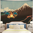 Fuji Mountain Charizard Pokemon Tapestry Room Decor Nearkii