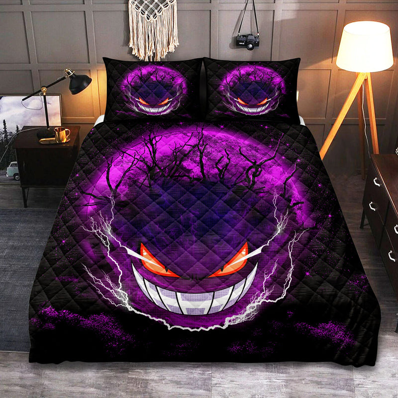 Gengar Pokemon Ghost Scary Moonlight Quilt Bed Sets Nearkii