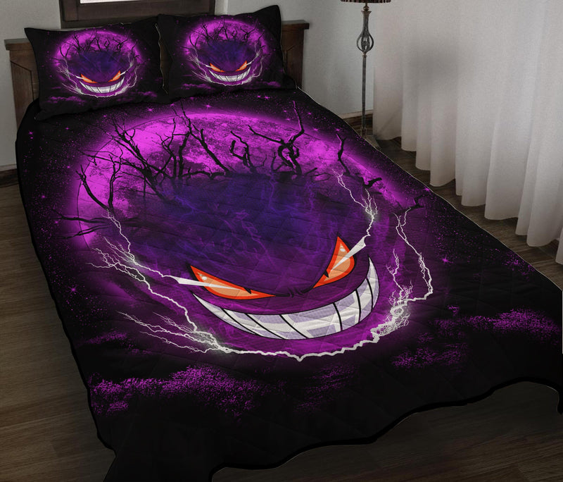 Gengar Pokemon Ghost Scary Moonlight Quilt Bed Sets Nearkii