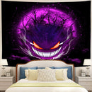 Gengar Pokemon Ghost Scary Moonlight Tapestry Room Decor Nearkii