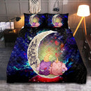 Gengar And Clefable Cute Pokemon Love You To The Moon Galaxy Quilt Bed Sets Nearkii