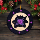 Gengar Evolution Pokemon Ghost Wood Circle Ornament Perfect Gift For Holiday Nearkii