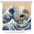 Ghibli Studio Totoro The Great Wave Japan Shower Curtain