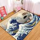 Ghibli Studio Totoro The Great Wave Japan Rectangular Area Rug