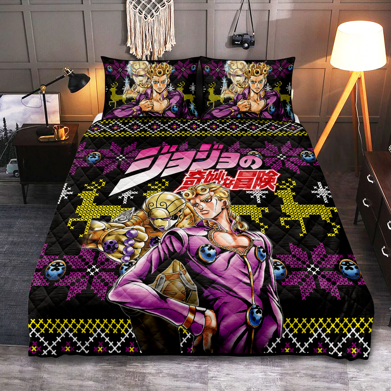 Giorno Jojo Bizzare Adventure Christmas Quilt Bed Sets Nearkii