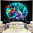 Greninja Satoshi And Mega Lucario Pokemon Moonlight Halloween Funny Tapestry Room Decor Nearkii