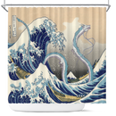Haku Dragon Ghibli Studio Spirited Away The Great Wave Japan Shower Curtain