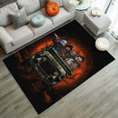 Halloween Horro Movie Ride Jeep Funny Anime Moonlight Rug Carpet Rug Home Room Decor Nearkii