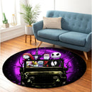 Halloween Nightmare Before Christmas Moonlight Round Carpet Rug Bedroom Livingroom Home Decor Nearkii