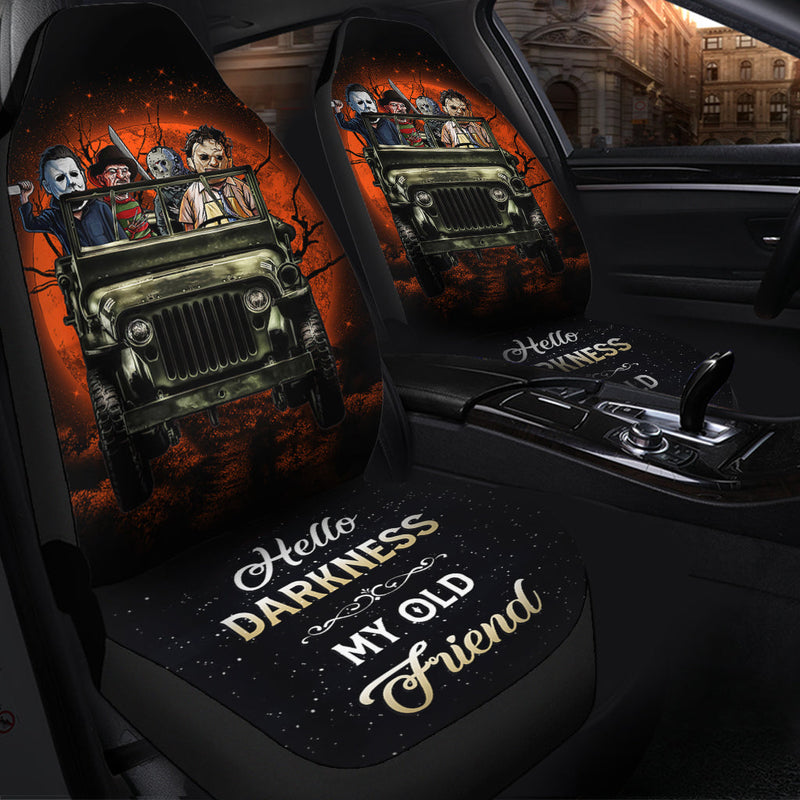 Moonlight Halloween Horror Movies Ride Jeep Funny Premium Custom Car Seat Covers Decor Protectors Nearkii