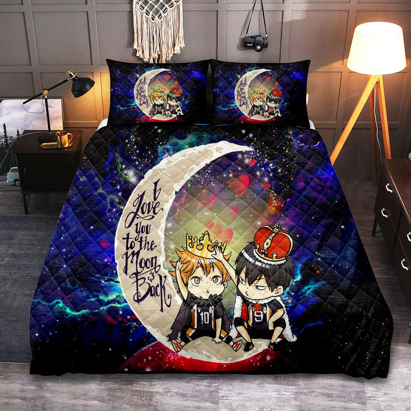 Hinata And Tobio Haikyuu Love You To The Moon Galaxy Quilt Bed Sets Nearkii