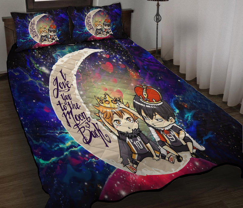 Hinata And Tobio Haikyuu Love You To The Moon Galaxy Quilt Bed Sets Nearkii