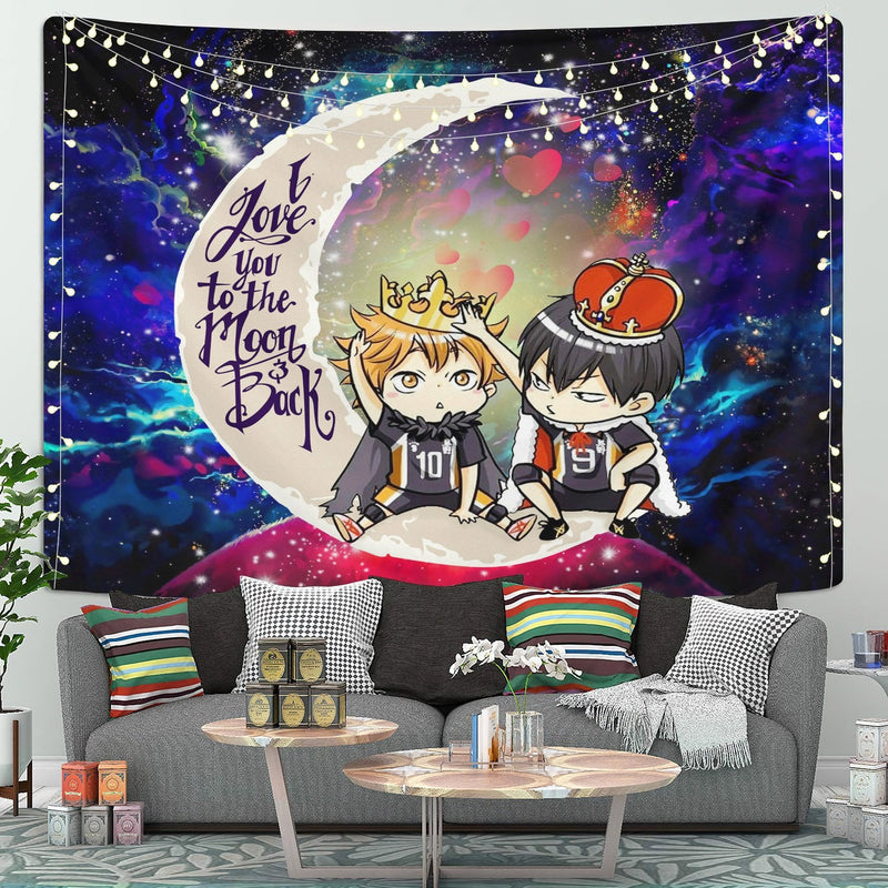 Hinata And Tobio Haikyuu Moon And Back Galaxy Tapestry Room Decor Nearkii
