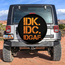 Funny IDK IDC Orange Jeep Car Spare Tire Covers Gift For Campers Nearkii
