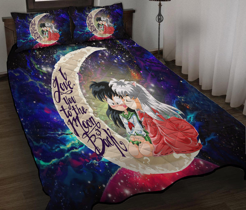 Inuyasha Couple Love You To The Moon Galaxy Quilt Bed Sets Nearkii