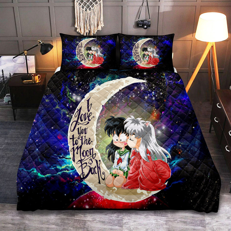 Inuyasha Couple Love You To The Moon Galaxy Quilt Bed Sets Nearkii