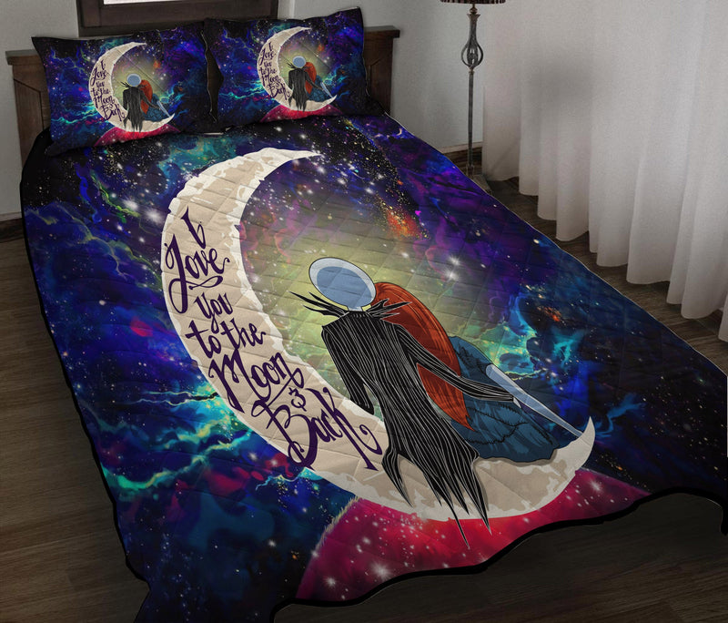 Jack And Sally Nightmare Before Christmas Love You To The Moon Galaxy Quilt Bed Sets Nearkii