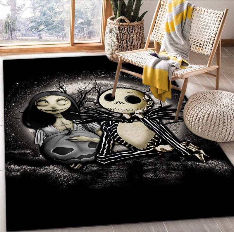 Jack And Sally Nightmare Before Christmas Moonlight Rug Carpet Rug Home Room Decor Nearkii