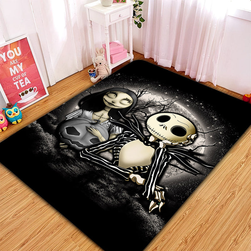 Jack And Sally Nightmare Before Christmas Moonlight Rug Carpet Rug Home Room Decor Nearkii