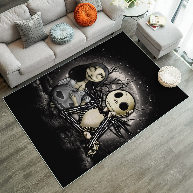 Jack And Sally Nightmare Before Christmas Moonlight Rug Carpet Rug Home Room Decor Nearkii