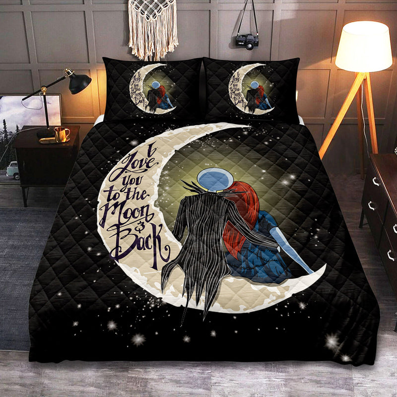 Jack And Sally Nightmare Before Christmas To The Moon Quilt Bed Sets Nearkii