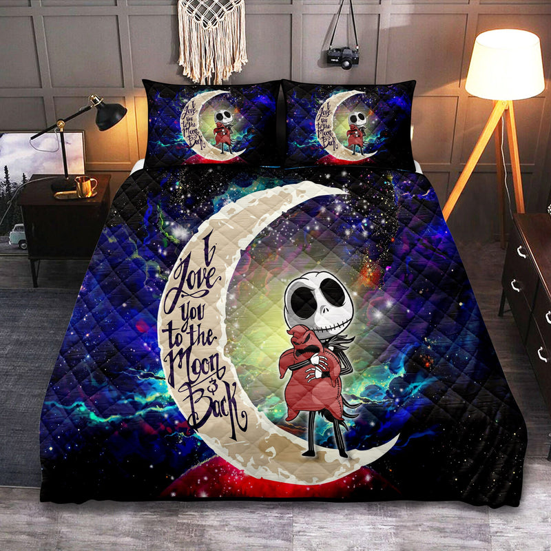 Jack Nightmare Before Christmas Love You To The Moon Galaxy Quilt Bed Sets Nearkii