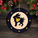 Jolteon Eevee Evolution Pokemon Wood Circle Ornament Perfect Gift For Holiday Nearkii
