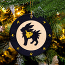 Jolteon Eevee Evolution Pokemon Wood Circle Ornament Perfect Gift For Holiday Nearkii