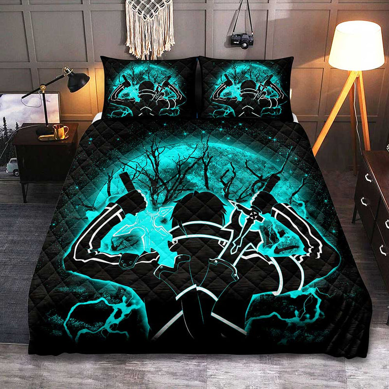 Kirito Sword Art Online SAO Moonlight Quilt Bed Sets Nearkii