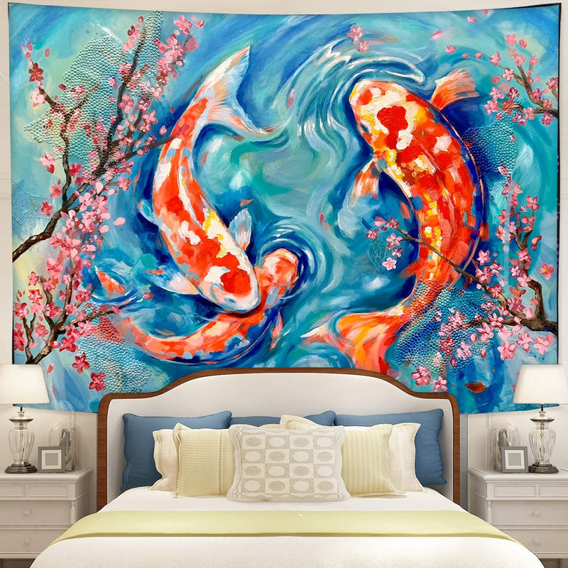 Koi Fish Tapestry Room Decor Nearkii