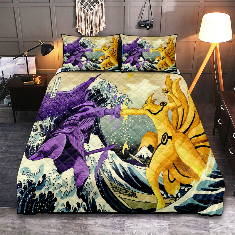 Kurama Vs Susano Sasuke The Great Wave Quilt Bed Sets