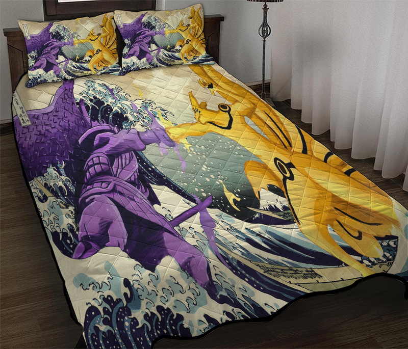 Kurama Vs Susano Sasuke The Great Wave Quilt Bed Sets