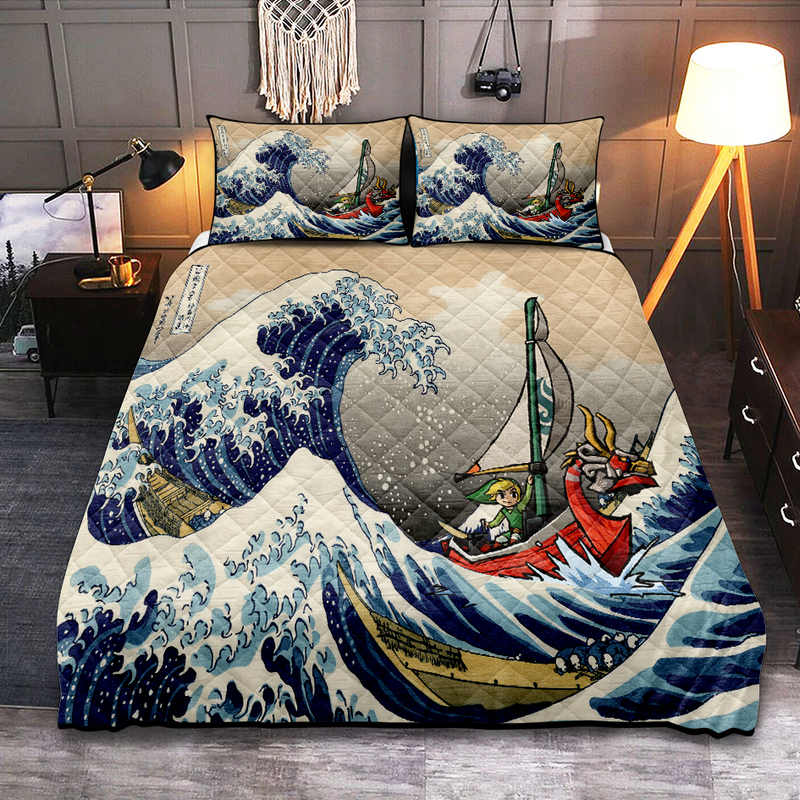 Legend Of Zelda The Great Wave Quilt Bed Sets