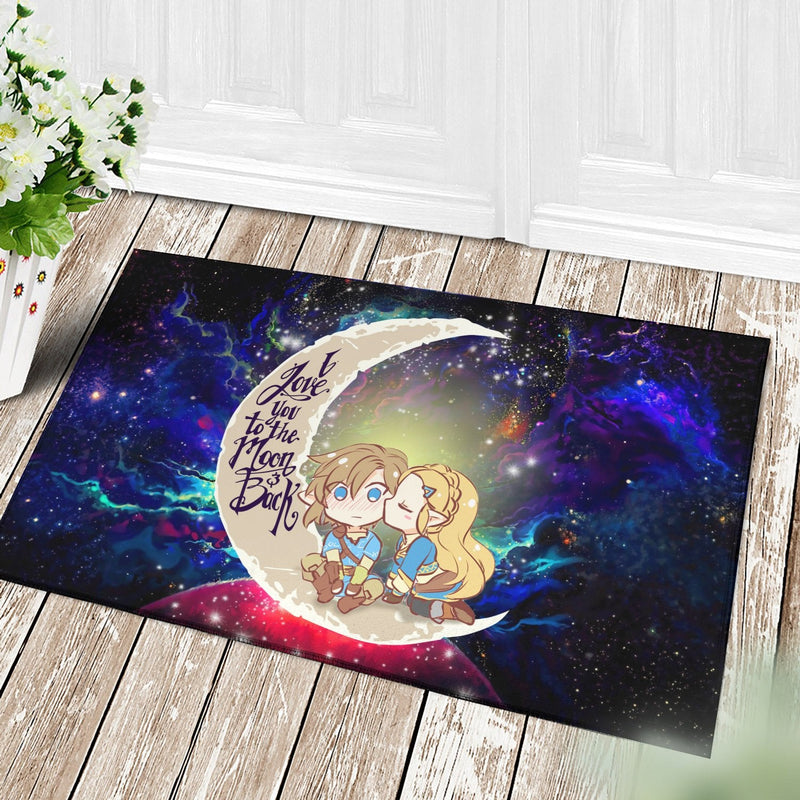 Legend Of Zelda Couple Chibi Couple Love You To The Moon Galaxy Back Doormat Home Decor Nearkii