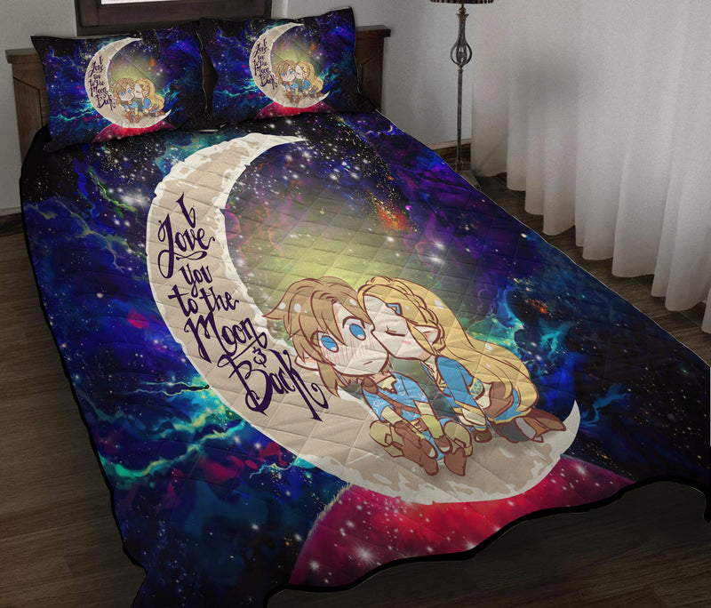 Legend Of Zelda Couple Chibi Love You To The Moon Galaxy Quilt Bed Sets Nearkii