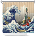 Legend Of Zelda The Great Wave Japan Shower Curtain