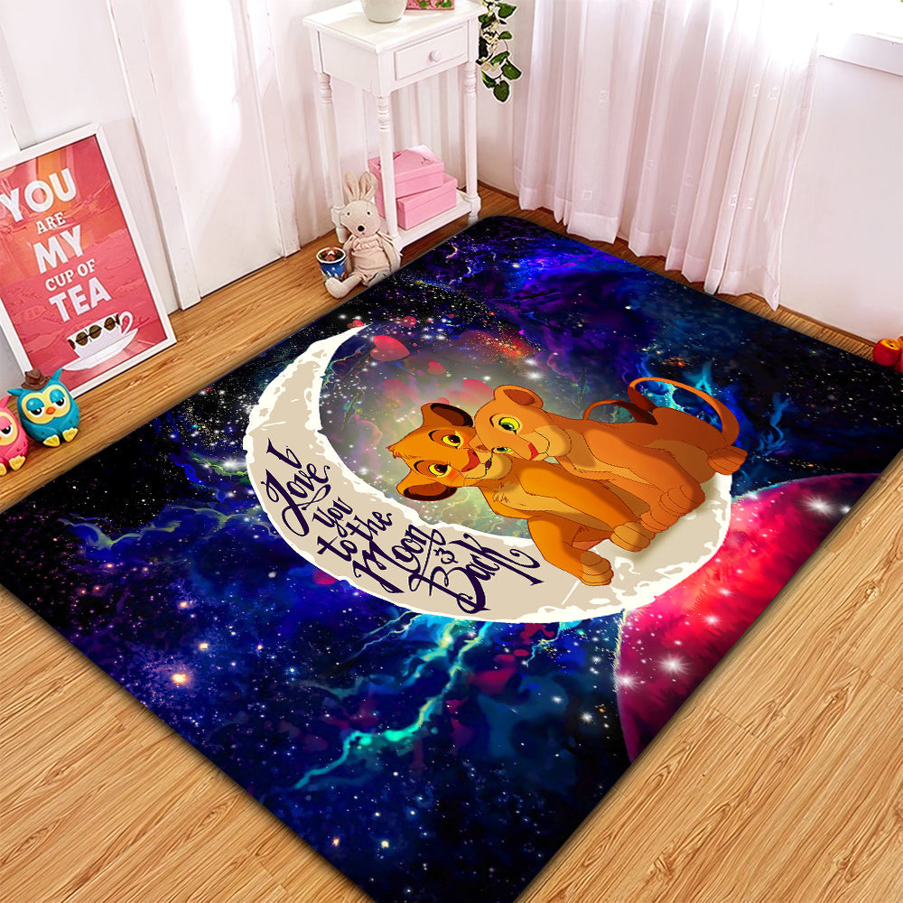 Lion King Simba Nala Love You To The Moon Galaxy Rectangular Area Rug