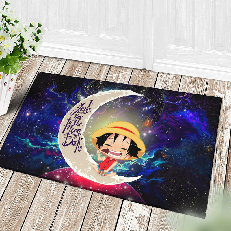 Luffy One Piece Love You To The Moon Galaxy Back Doormat Home Decor Nearkii