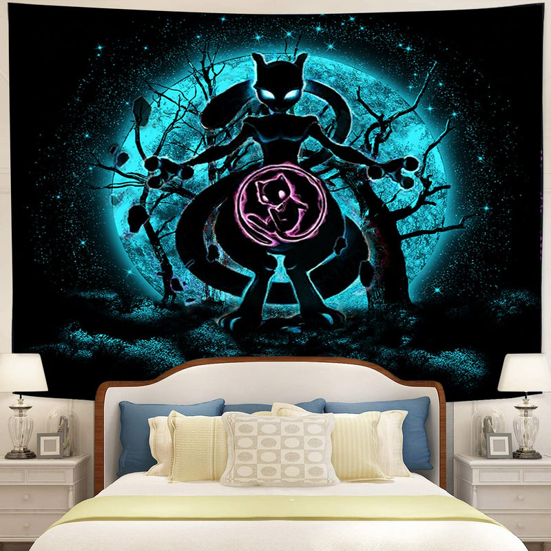 Mewtwo Pokemon Moonlight Tapestry Room Decor Nearkii